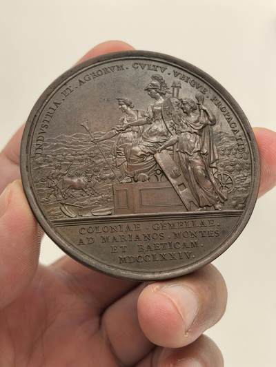 博洋堂世界钱币拍卖第150期（全场包邮） 西班牙1774年卡洛斯三世战役纪念章 藏品级的工艺 55MM