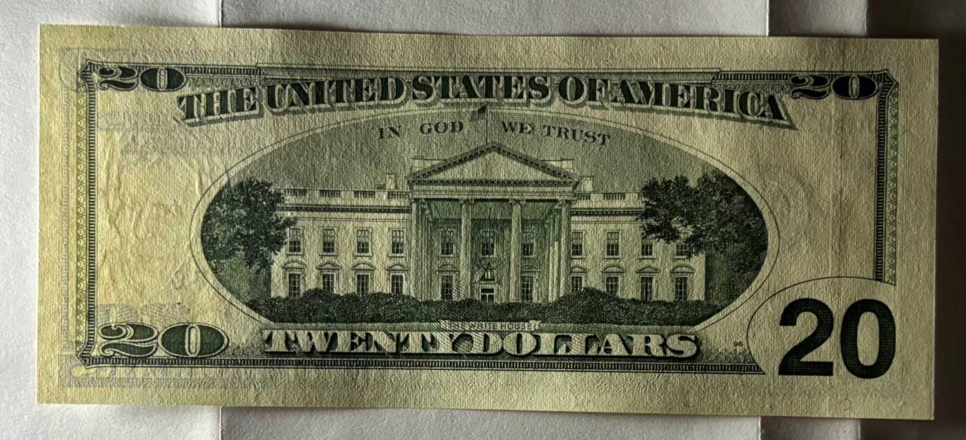 《外钞收藏家》第五百九十一期（畅拍场）（本平台长期征集拍品、欢迎藏友们联系合作） 1996年 大头版 20美元 首发 实物图 号码无4