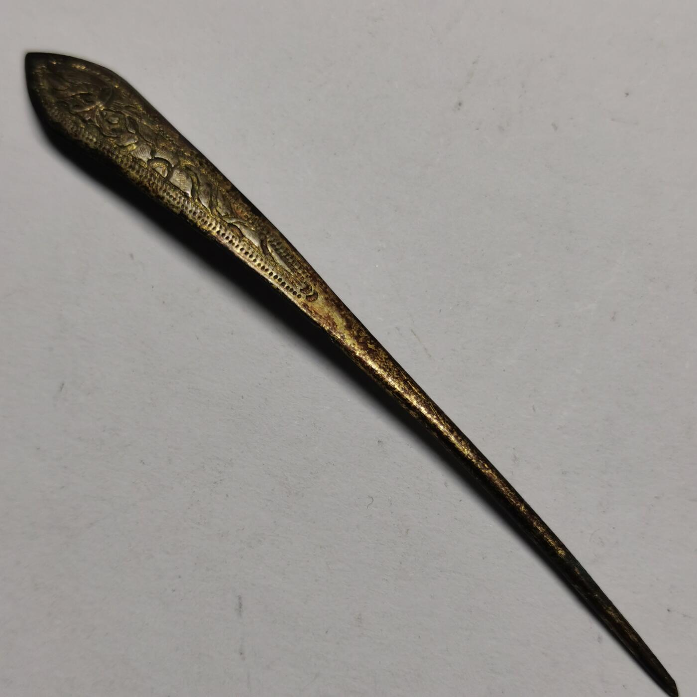 杂件专场86期 清代老银鎏金发簪