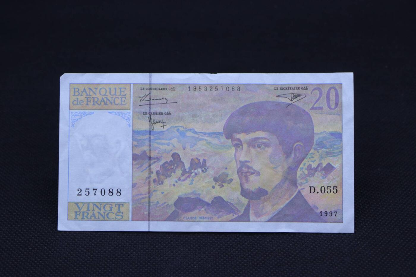 【淘币小摊】限时拍第八百二十一拍  纸币场  满百包邮可预留两周  周一统一发货   法国1997年20法郎纸币