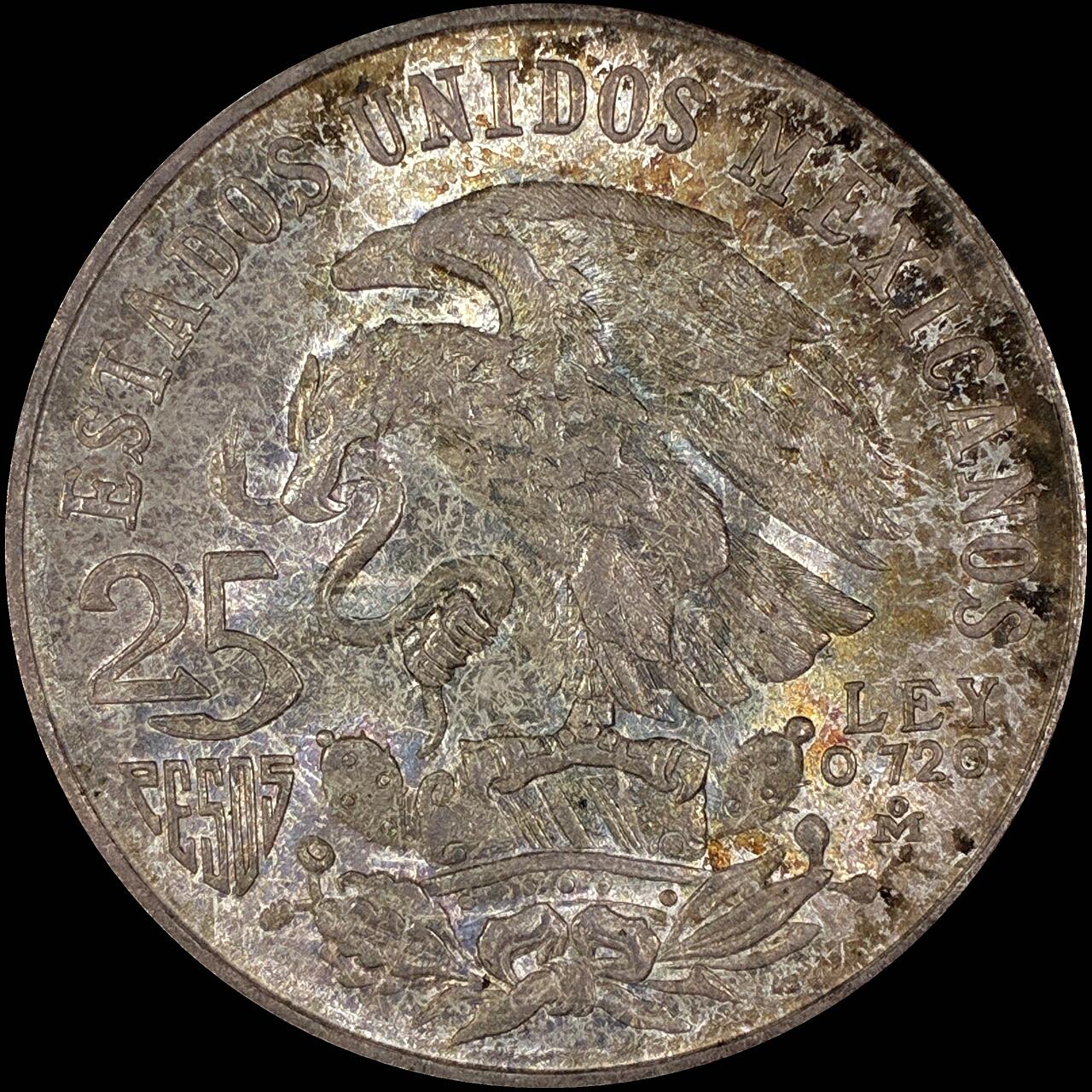 【雨安】【直播拍卖】【世界币章118期-裸币】2025-12-05 周五 19:30 保真 [裸币各国] Mexico 墨西哥 25比索 1968年 奥运会 KM#479.1 [22.50 g., 0.720 Silver]