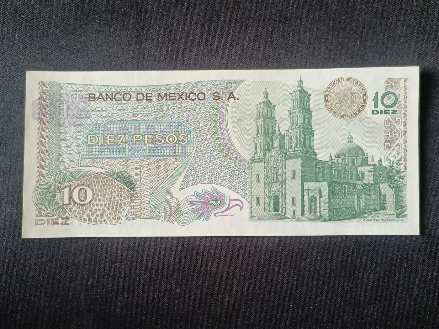 【游宝拍卖】乙巳蛇年92期 第四季首拍场  墨西哥-10比索【1977年 全新UNC-】