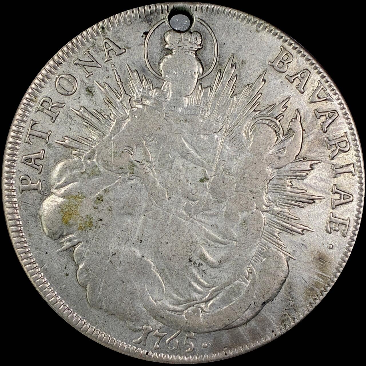 【雨安】【直播拍卖】【世界币章118期-裸币】2025-12-05 周五 19:30 保真 [裸币德国] Germany 德国 德意志 1泰勒 Bavaria巴伐利亚 KM#0519 马克西米利安三世·约瑟夫.圣母抱婴 1765年