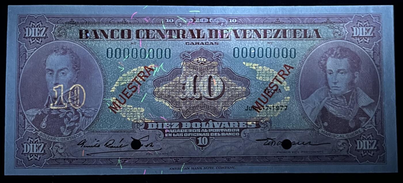 小福收藏拍卖第197期 裸钞场 本期有多张豹子号靓号 百慕大03年50元纪念钞百位号 马来亚和英属婆罗洲开国第一张纸币大冠女王 马来亚 41年1元英王乔六 法属太平洋10000法郎 捷克1000克朗纪念钞千位号  卢森堡 1000法郎  萨尔瓦多样钞 匈牙利 法罗群岛 危地马拉等多国精美纸币 委内瑞拉 1977年 10玻利尔 样钞 unc