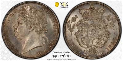 博洋堂世界钱币拍卖第150期（全场包邮） - PCGS MS64 英国1820年乔四半克朗银币，币面完美无瑕，绝对难得一见的佳品