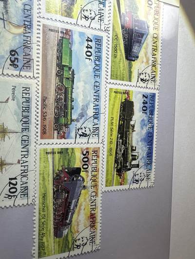 12.26邮票专场 中非1984年火车、轮船发展史10全
