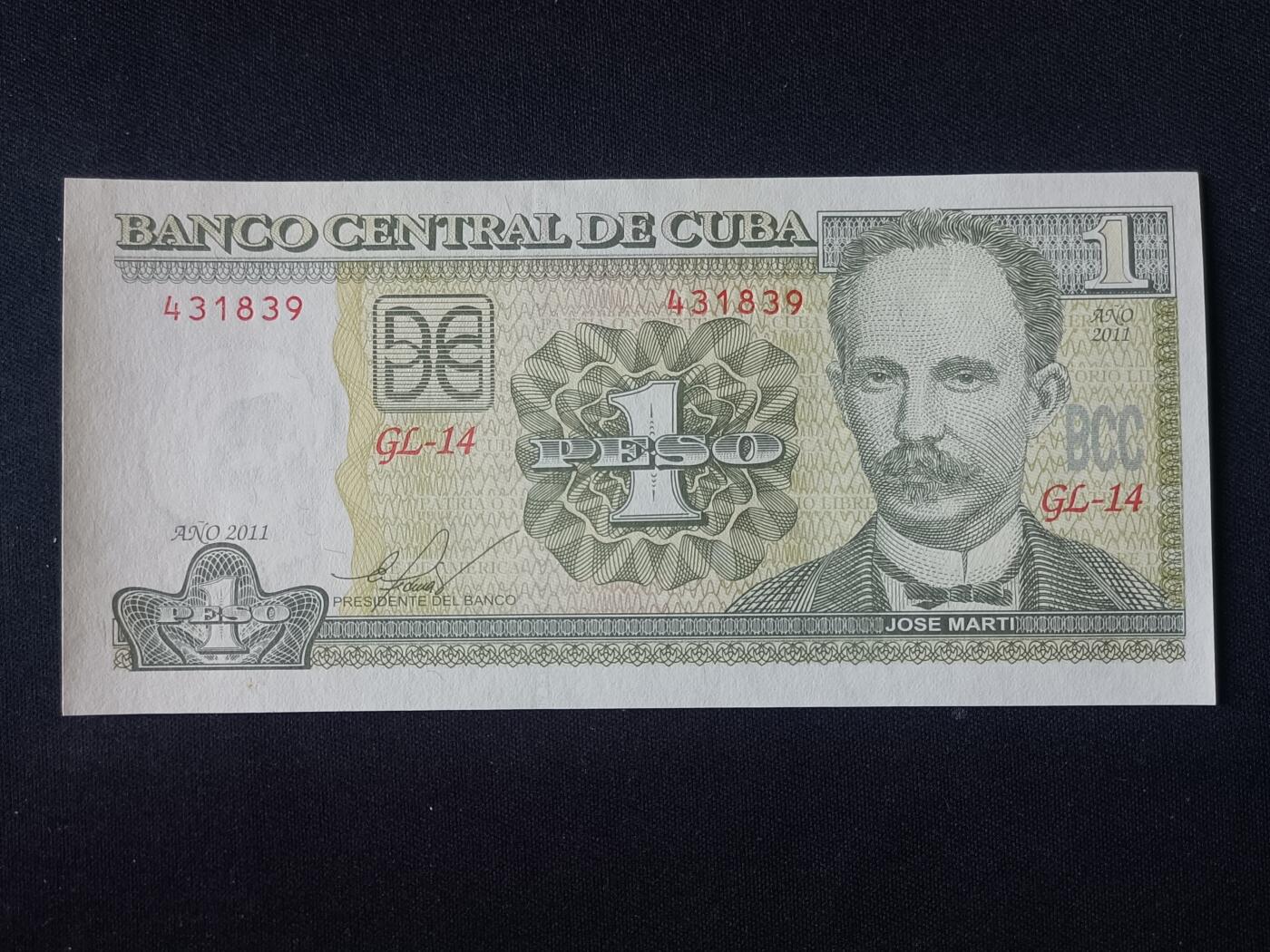 【游宝拍卖】乙巳蛇年92期 第四季首拍场  古巴-1比索【2011年 全新UNC-】