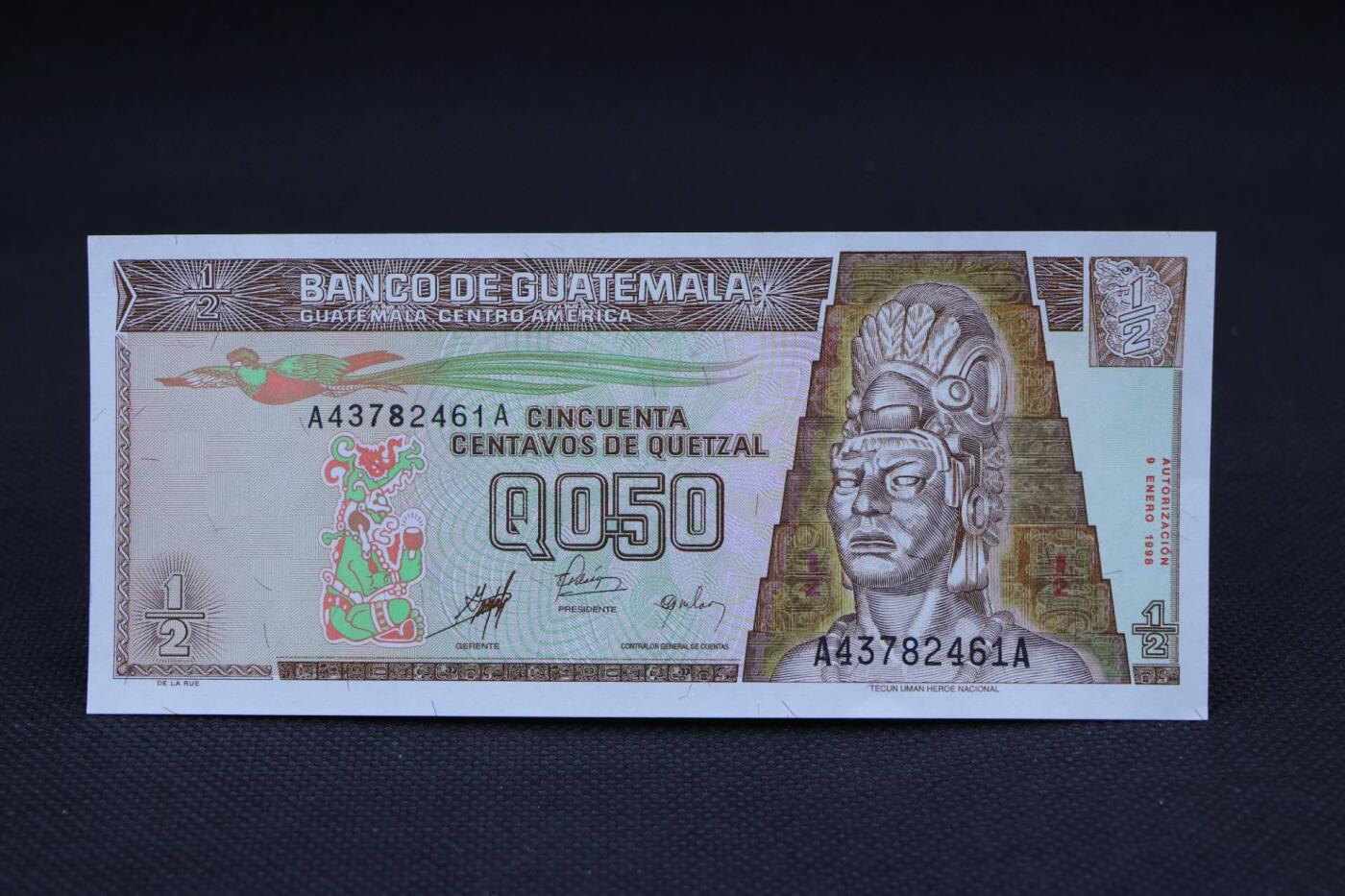 【淘币小摊】限时拍第八百二十一拍  纸币场  满百包邮可预留两周  周一统一发货  危地马拉1998年1/2Q纸币