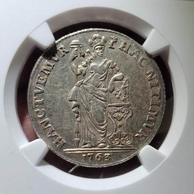中外钱币第六场 - NGC-MS62 荷兰1763年荷兰海尔德兰1盾