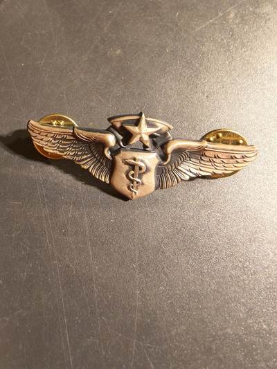 老王徽章第168期 - 美国空军军医高级技能章 925银 2英寸