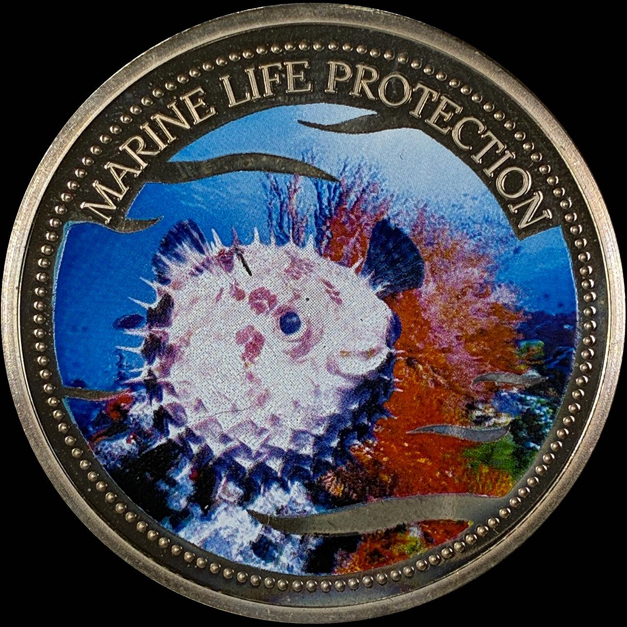 【雨安】【直播拍卖】【世界币章118期-裸币】2025-12-05 周五 19:30 保真 [现代裸币] Palau 帕劳 1元 2004年 保护海洋动物