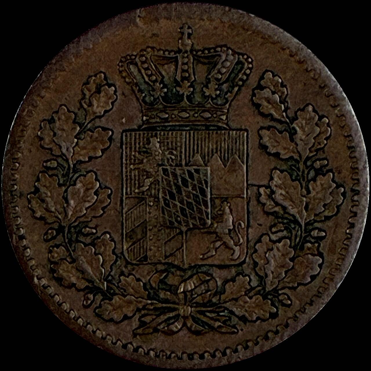 【雨安】【直播拍卖】【世界币章118期-裸币】2025-12-05 周五 19:30 保真 [裸币德国] Germany 德国 德意志 巴伐利亚 1芬尼 1862年