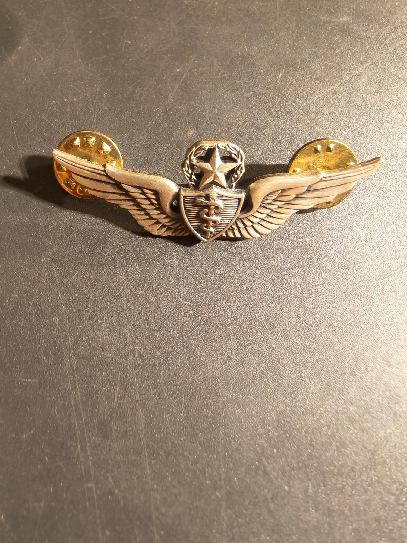 老王徽章第168期 美国空军军医高级技能章 925银 2英寸