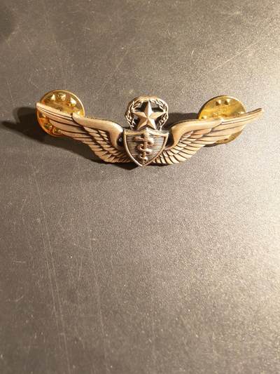 老王徽章第168期 - 美国空军军医高级技能章 925银 2英寸