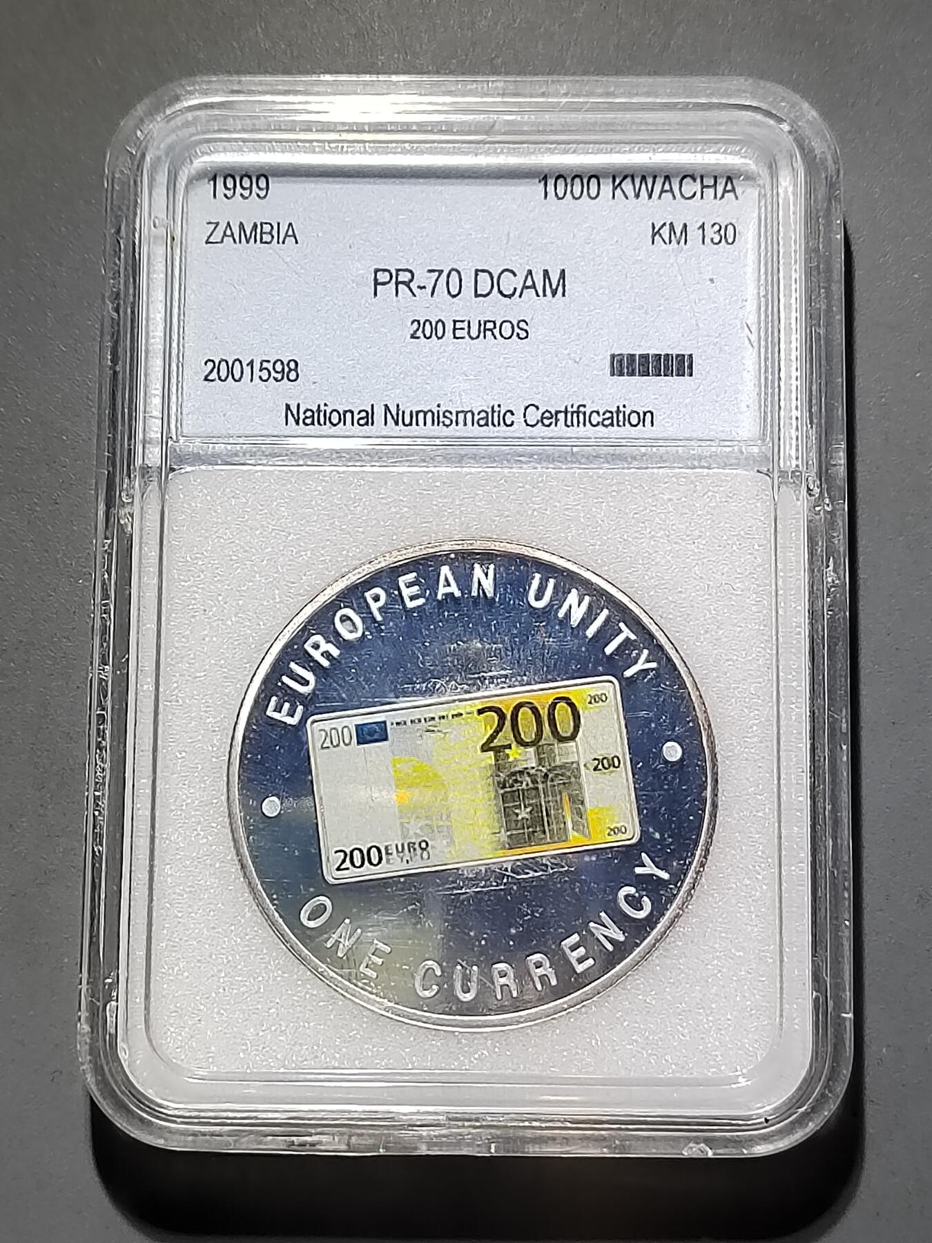 PCAI钱币 6-640  香港币与外币小专场 赞比亚纪念币1000