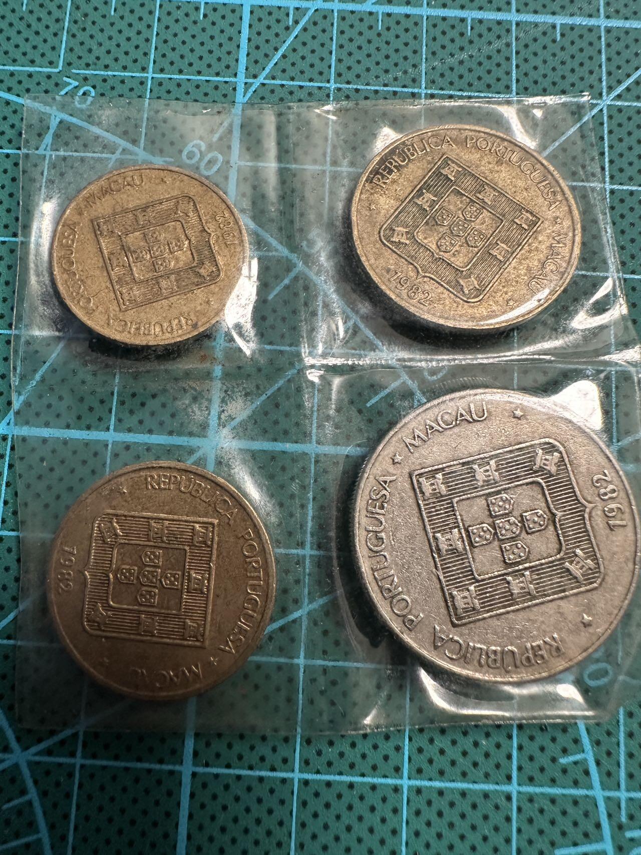蒂克钱币-第49场 外国硬币散币场 澳门 1982年 福禄寿 四枚 流通品