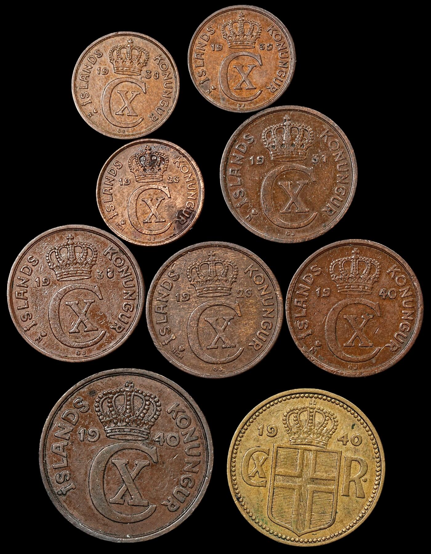 修遠堂世界钱币第九十六期 冰岛老铜币一组