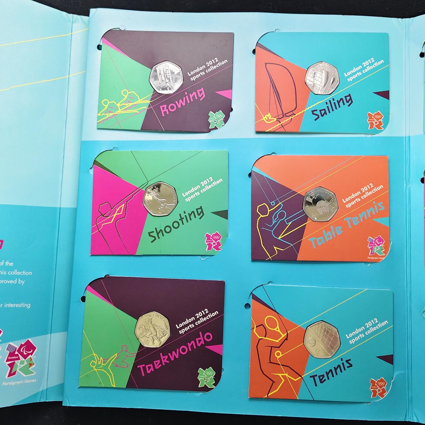 【全场包邮】纯粹捡漏拍483场（免费代拍第20场） 英国2012年50便士伦敦奥运会纪念币官方29枚卡装全套