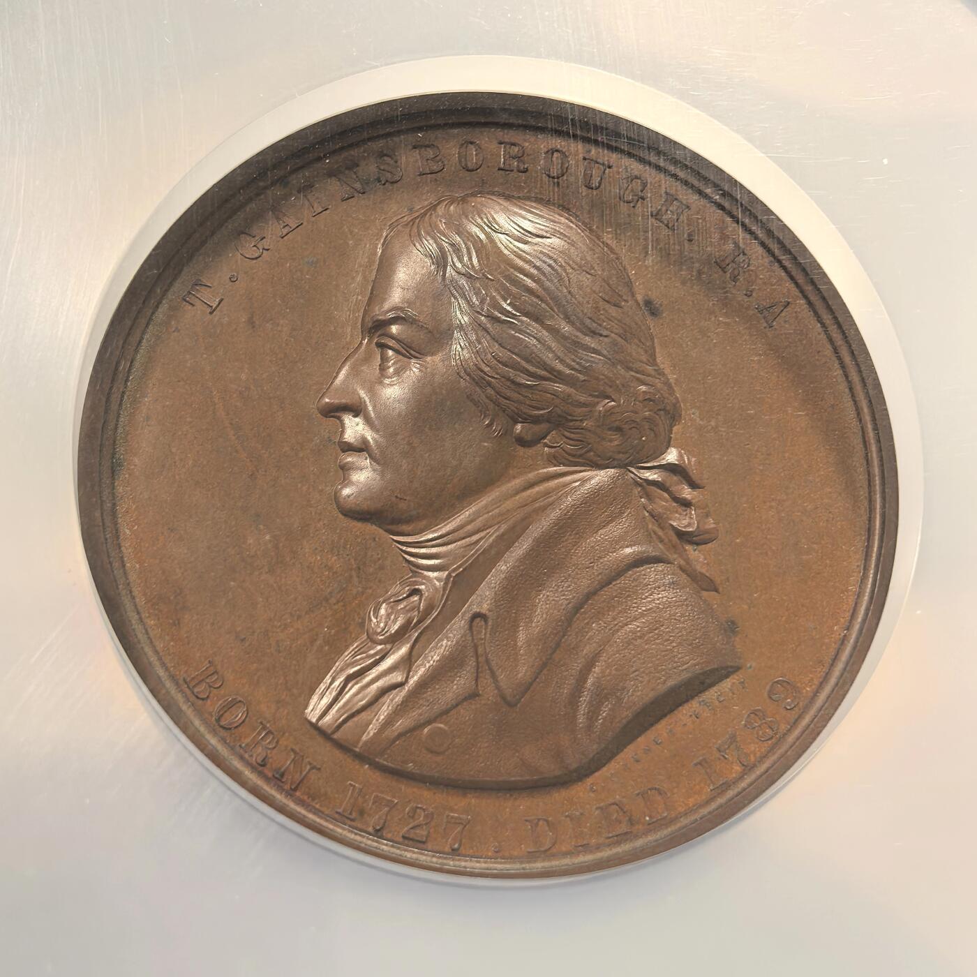 博洋堂世界钱币拍卖第150期（全场包邮） NGC MS65BN 英国1859年伦敦艺术联盟的章 木材采集者纪念大铜章 BHM-2653 五官细刻 高分 包浆醇厚 纽约博物馆名画