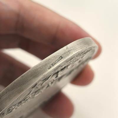 博洋堂世界钱币拍卖第150期（全场包邮） 法国 原铸原盒 铜镀银 农业协会章 经典模奈 养育着大地