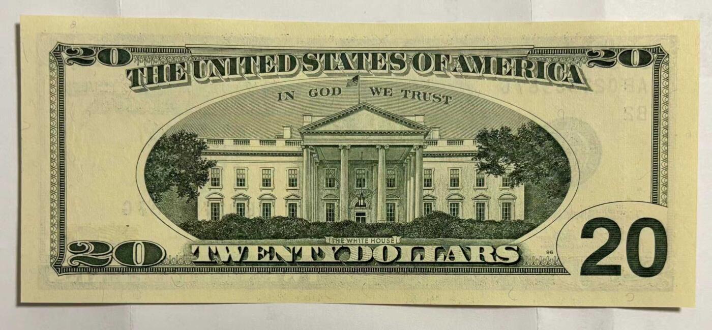 《外钞收藏家》第五百九十一期（畅拍场）（本平台长期征集拍品、欢迎藏友们联系合作） 1996年 大头版 20美元 首发 实物图 号码无4