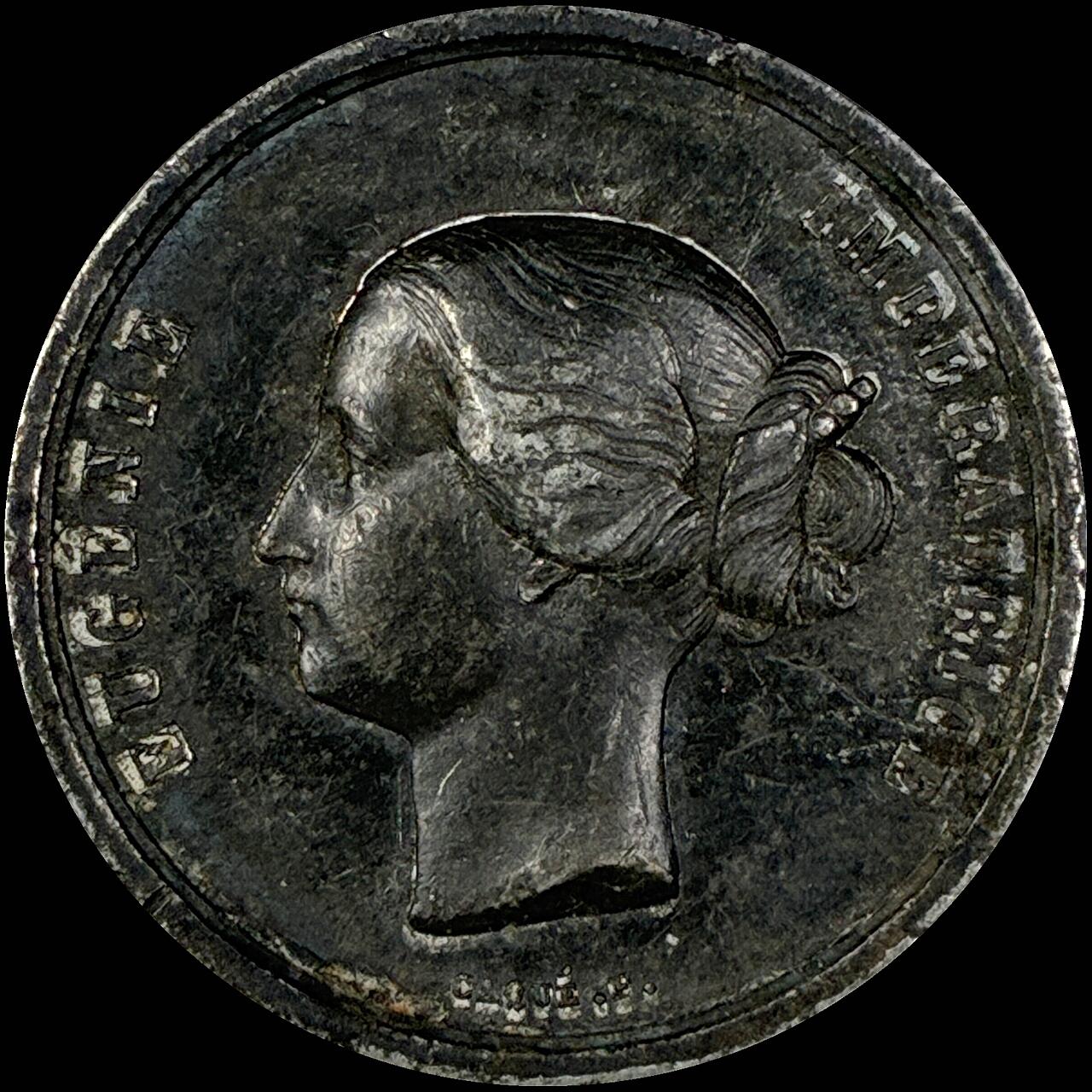 【雨安】【直播拍卖】【世界币章118期-裸币】2025-12-05 周五 19:30 保真 [章] France 章 法国 1855年 世博会 28mm