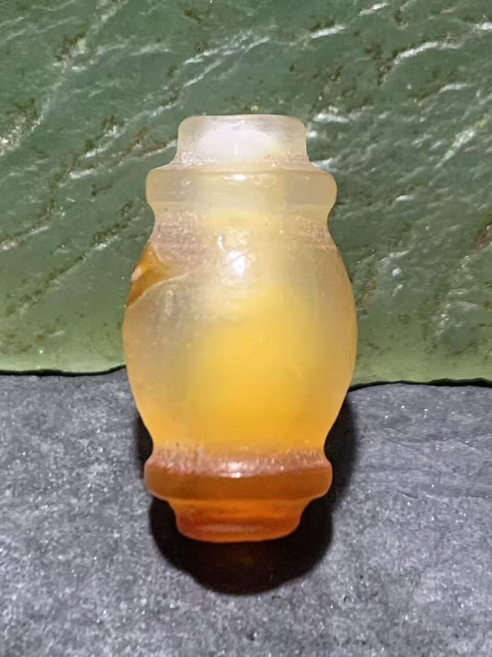 精美高玉化天眼纹风化缠丝玛瑙灯笼珠一颗