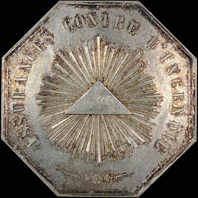 【雨安】【直播拍卖】【世界币章118期-裸币】2025-12-05 周五 19:30 保真 - [章] France 章 法国 八角 1838年 火灾保险 八角银章 19.1克