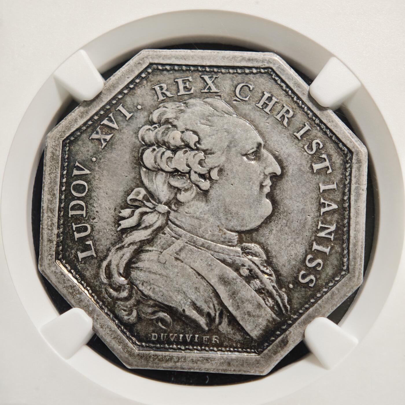 【德藏】世界币章拍卖第156期（拍品征集中~欢迎藏友联系） 19世纪 法国威尔士与佛兰德八角代用币银章 NGC AU53 原味包浆