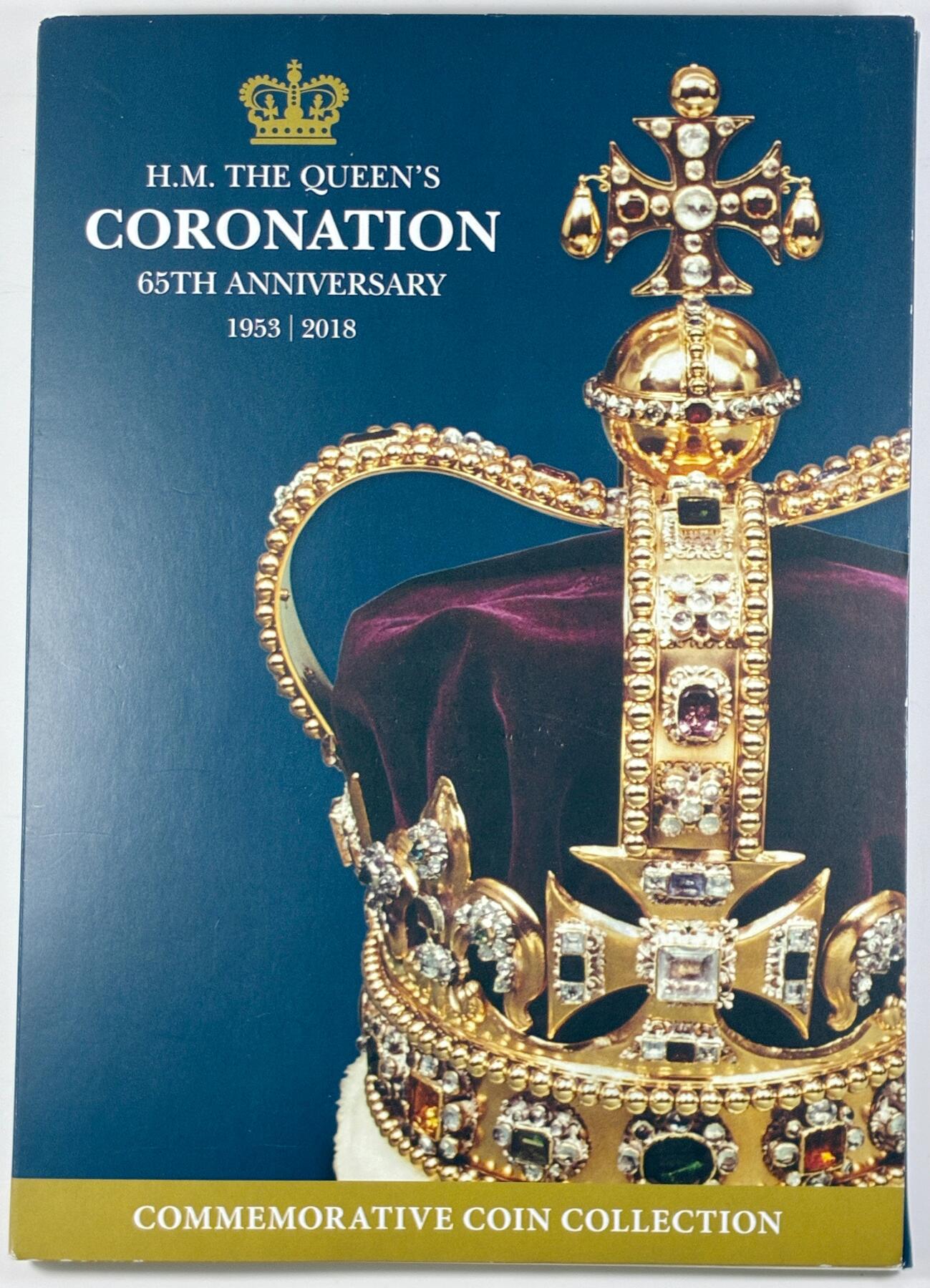 【雨安】【直播拍卖】【世界币章118期-裸币】2025-12-05 周五 19:30 保真 [现代装帧] Guernsey 根西 装帧 2018年 伊丽莎白二世登基65周年纪念 含5镑银币1枚