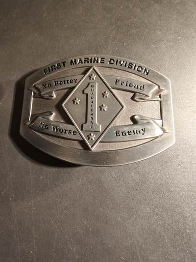 老王徽章第168期 - 美国二战陆战1师纪念腰带扣     大尺寸80mm