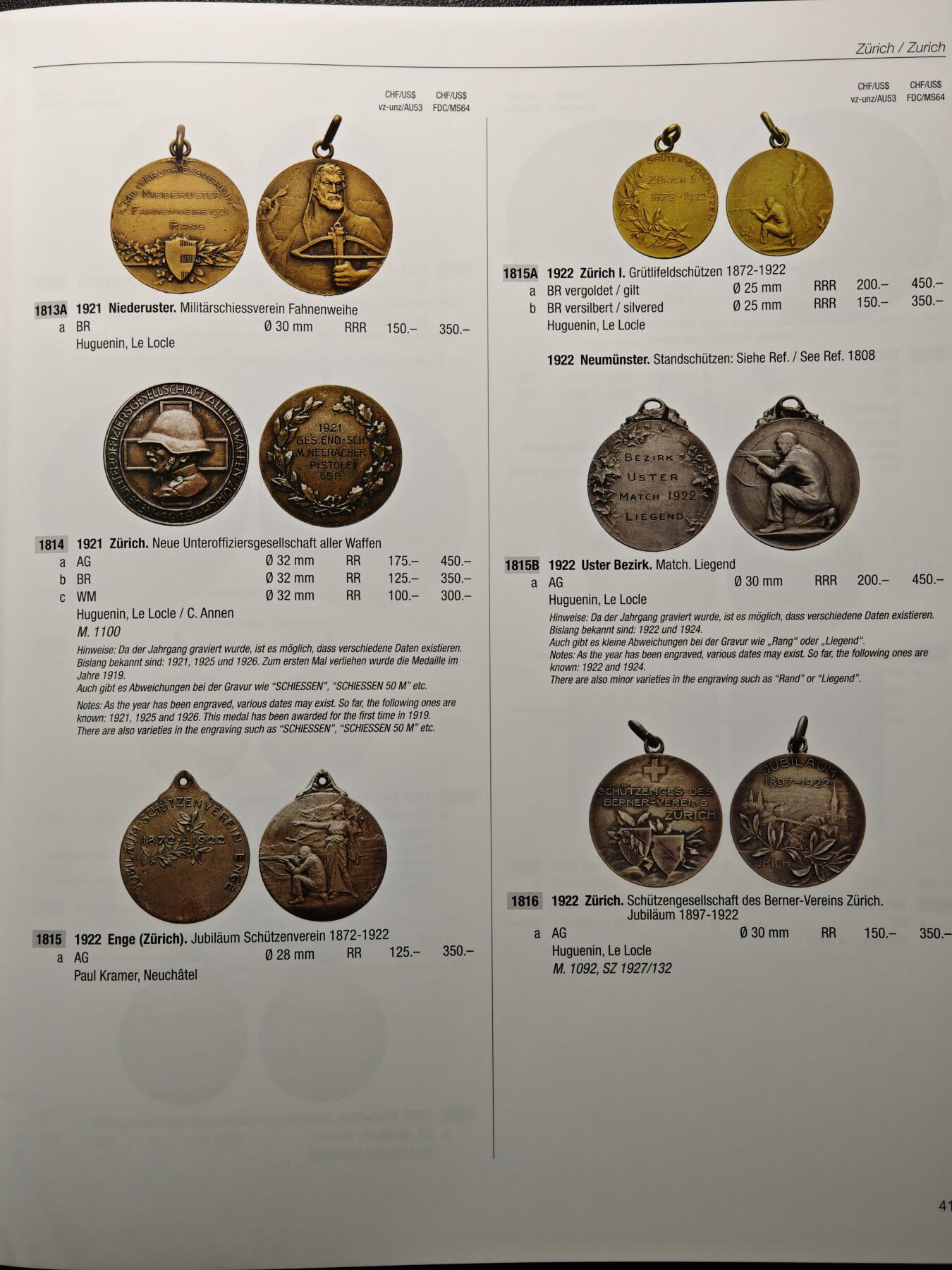 【德藏】世界币章拍卖第156期（拍品征集中~欢迎藏友联系） 97新 瑞士射击节币章目录德文版 超大开本 厚重精装硬壳 评级公司同款参考目录 全书约564页