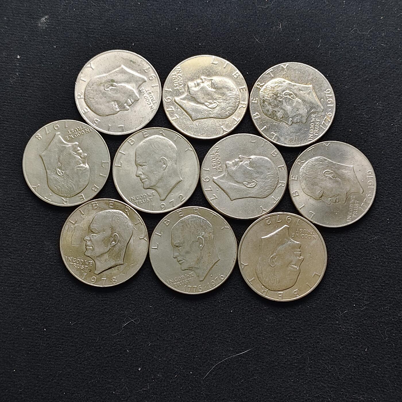 【全场包邮】纯粹捡漏拍483场（免费代拍第20场） 【批量】美国各年份艾森豪威尔大一元10枚一组