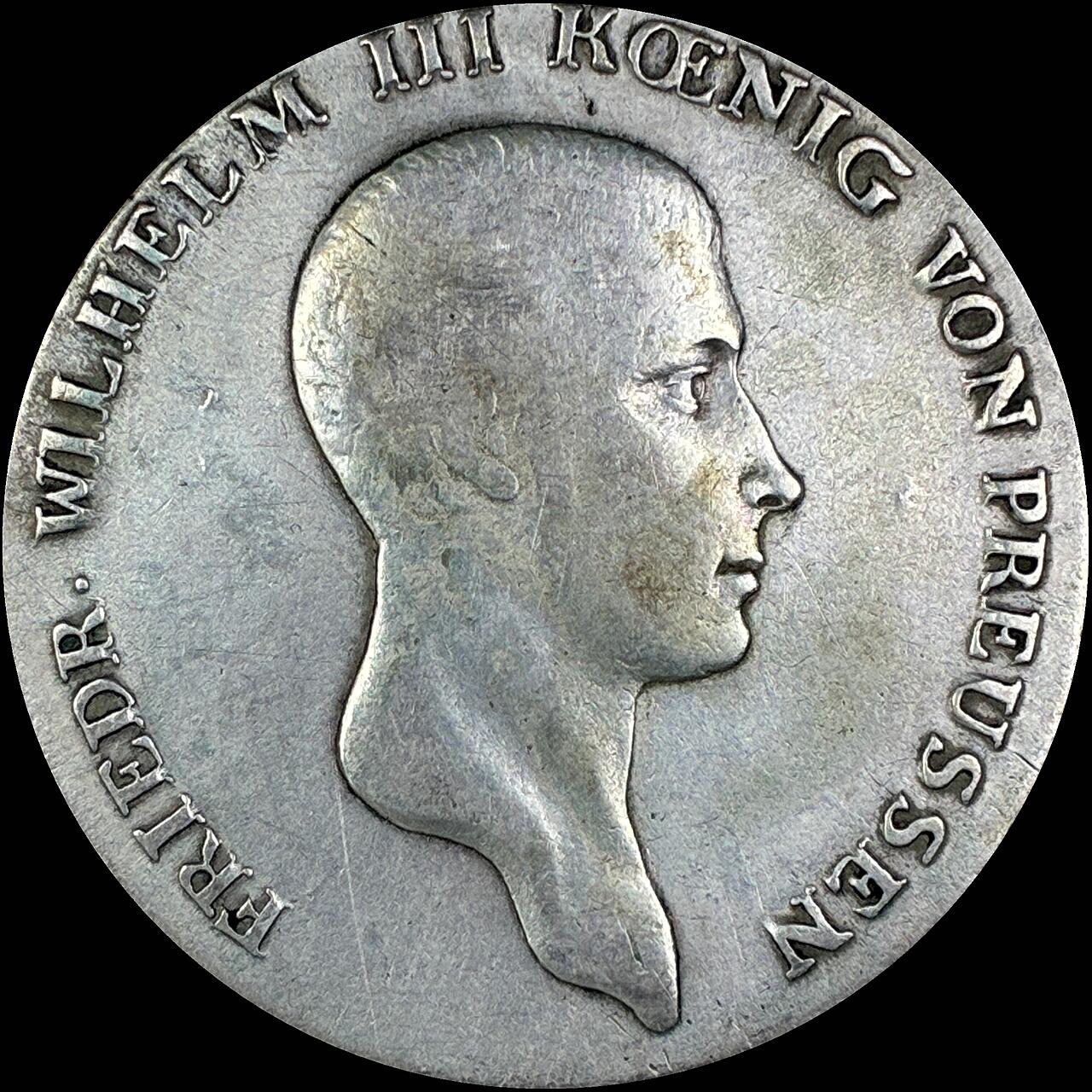 【雨安】【直播拍卖】【世界币章118期-裸币】2025-12-05 周五 19:30 保真 [裸币德国] Germany 德国 德意志 1泰勒 普鲁士 1814年