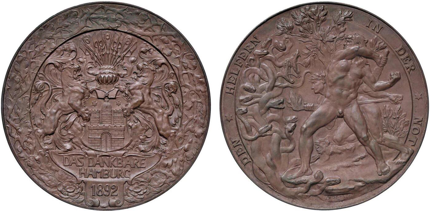 NGC MS63BN 1892德国汉堡“霍乱”大铜章