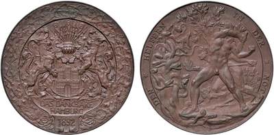 NGC MS63BN 1892德国汉堡“霍乱”大铜章 - NGC MS63BN 1892德国汉堡“霍乱”大铜章