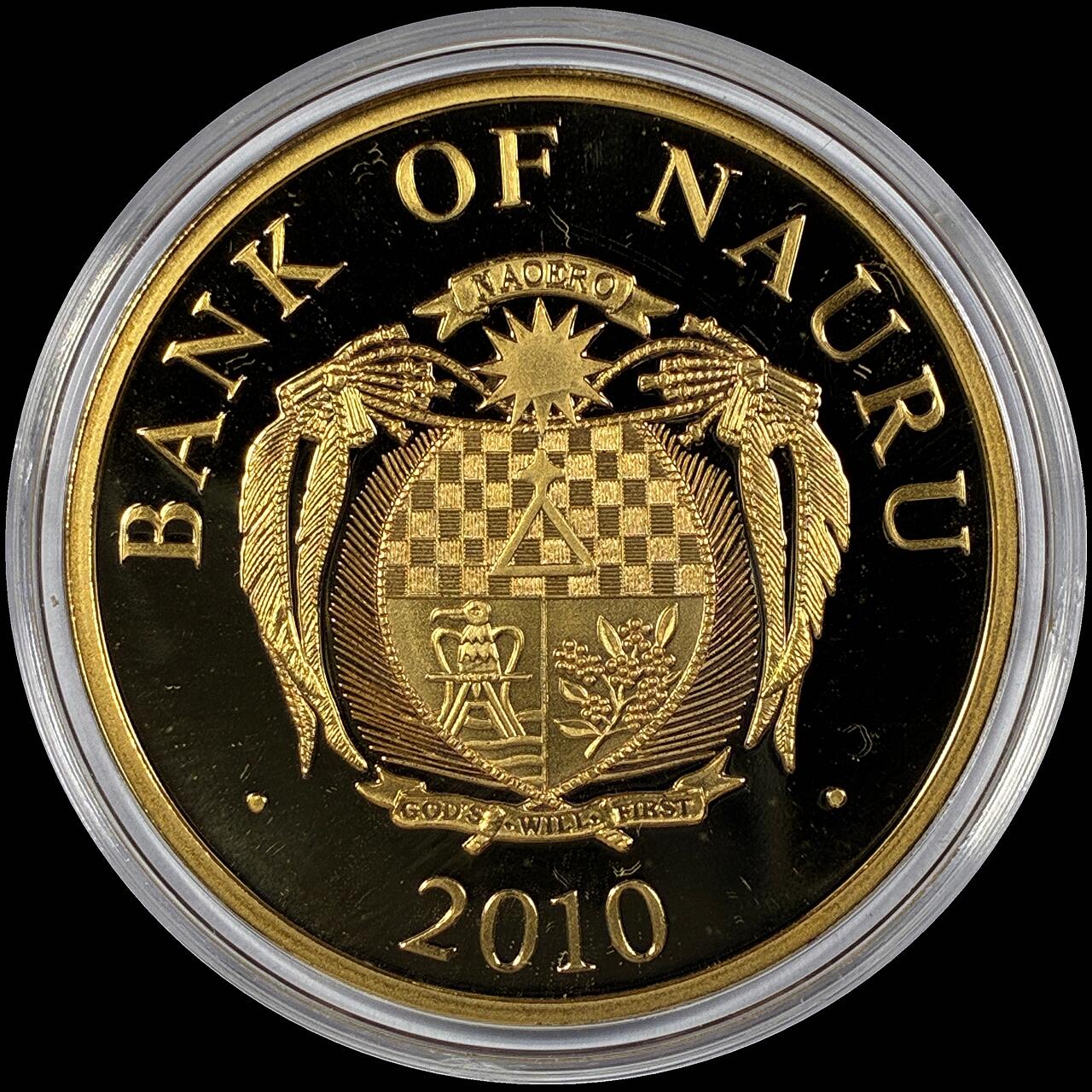 【雨安】【直播拍卖】【世界币章118期-裸币】2025-12-05 周五 19:30 保真 [现代裸币] Nauru 瑙鲁 1元 2010年 东西德合并20周年