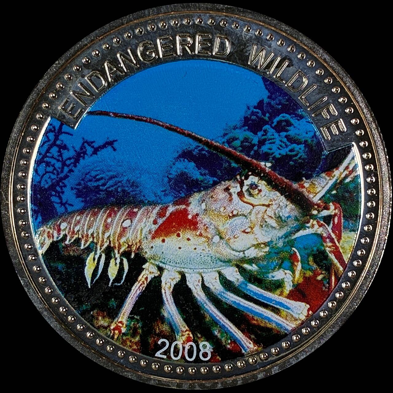 【雨安】【直播拍卖】【世界币章118期-裸币】2025-12-05 周五 19:30 保真 [现代裸币] Palau 帕劳 1元 2008年 保护濒危野生动物