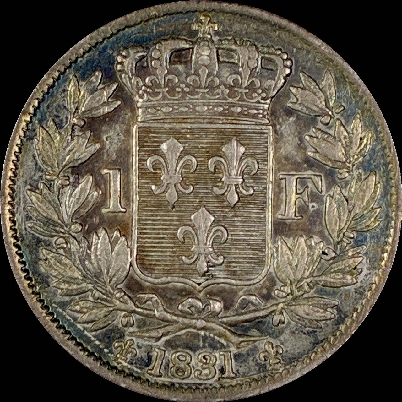 【雨安】【直播拍卖】【世界币章118期-裸币】2025-12-05 周五 19:30 保真 [裸币法国] France 法国 1法郎 1831年 亨利五世