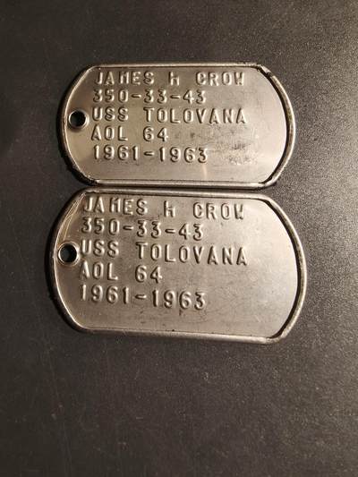 老王徽章第168期 - 美国海军狗牌一组    60年代版本  服役于海军Tolovana号舰艇