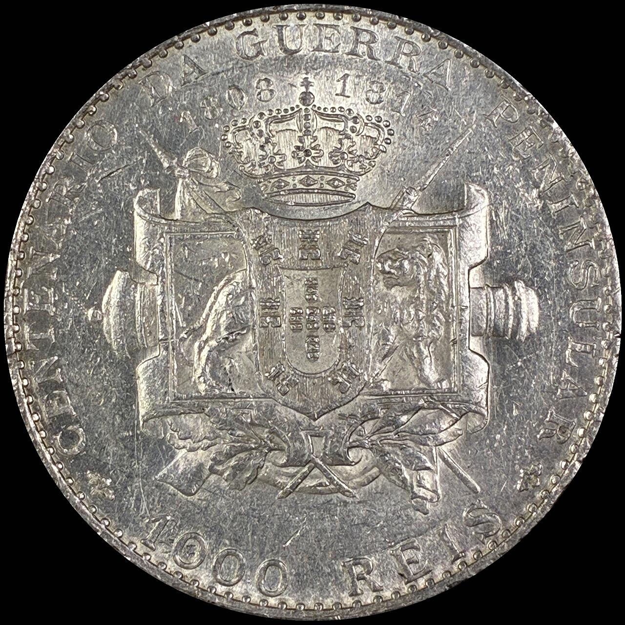 【雨安】【直播拍卖】【世界币章118期-裸币】2025-12-05 周五 19:30 保真 [裸币各国] Portugal 葡萄牙 1000瑞斯 KM#0558 1910年