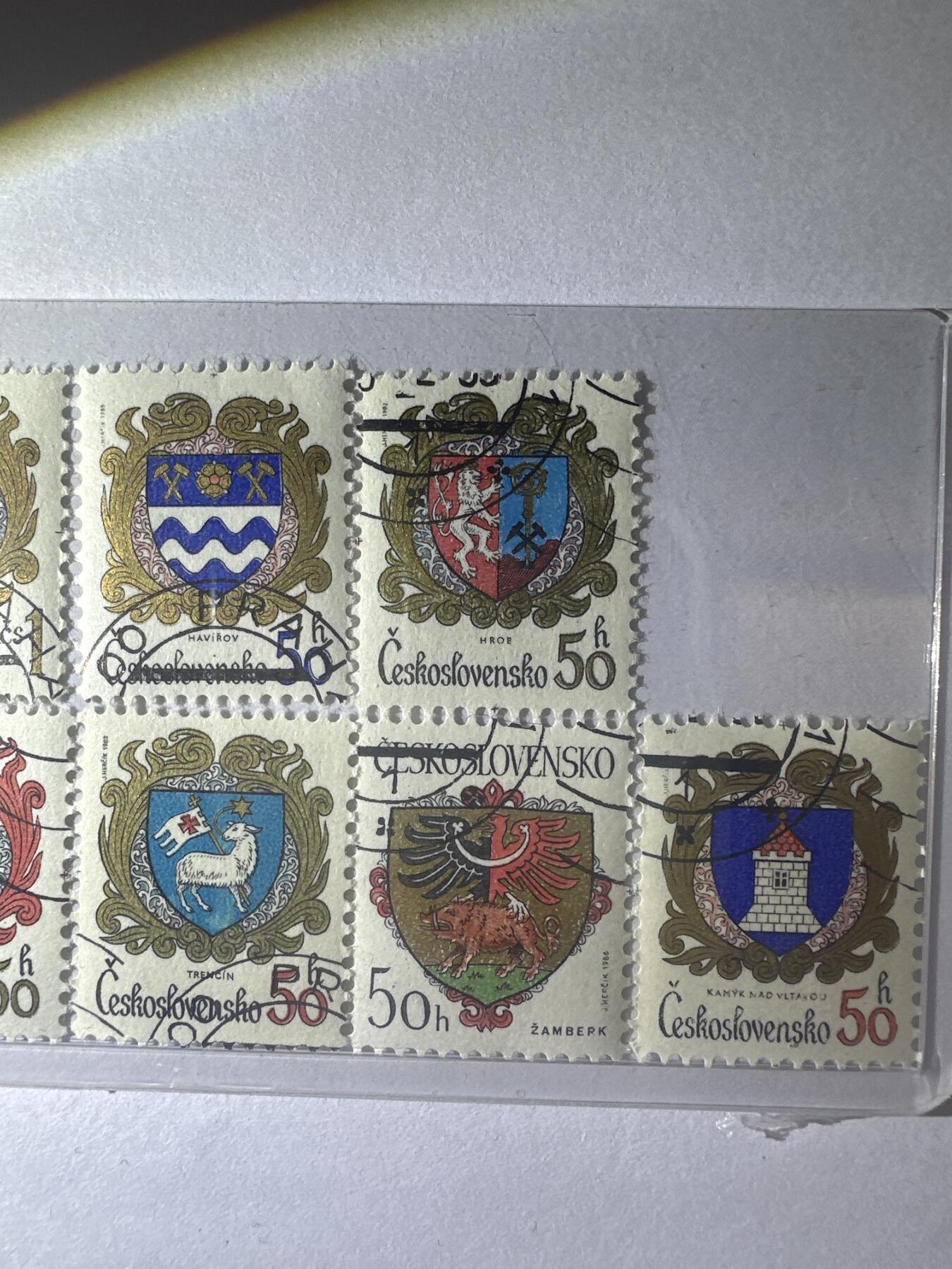 12.6邮票专场 捷克斯洛伐克城徽系列盖销9枚