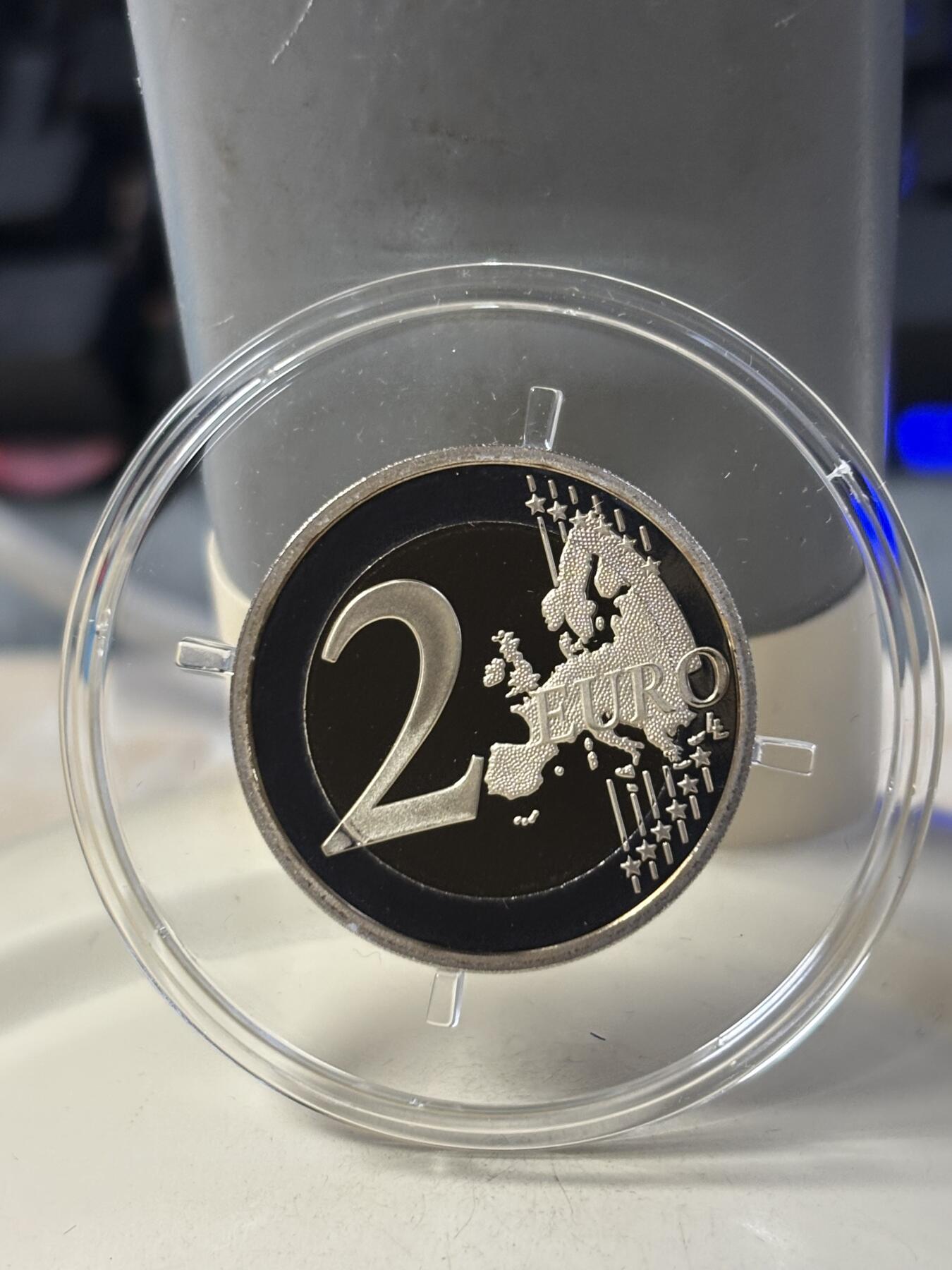 第184期拍卖 法国2017年雕塑家罗丹逝世2欧元精制双金属纪念币，发行10000枚