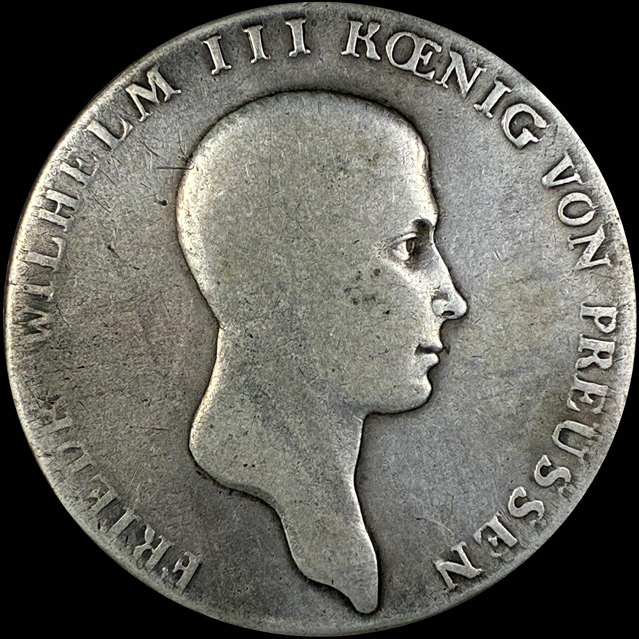 【雨安】【直播拍卖】【世界币章118期-裸币】2025-12-05 周五 19:30 保真 [裸币德国] Germany 德国 德意志 1泰勒 普鲁士 1814年