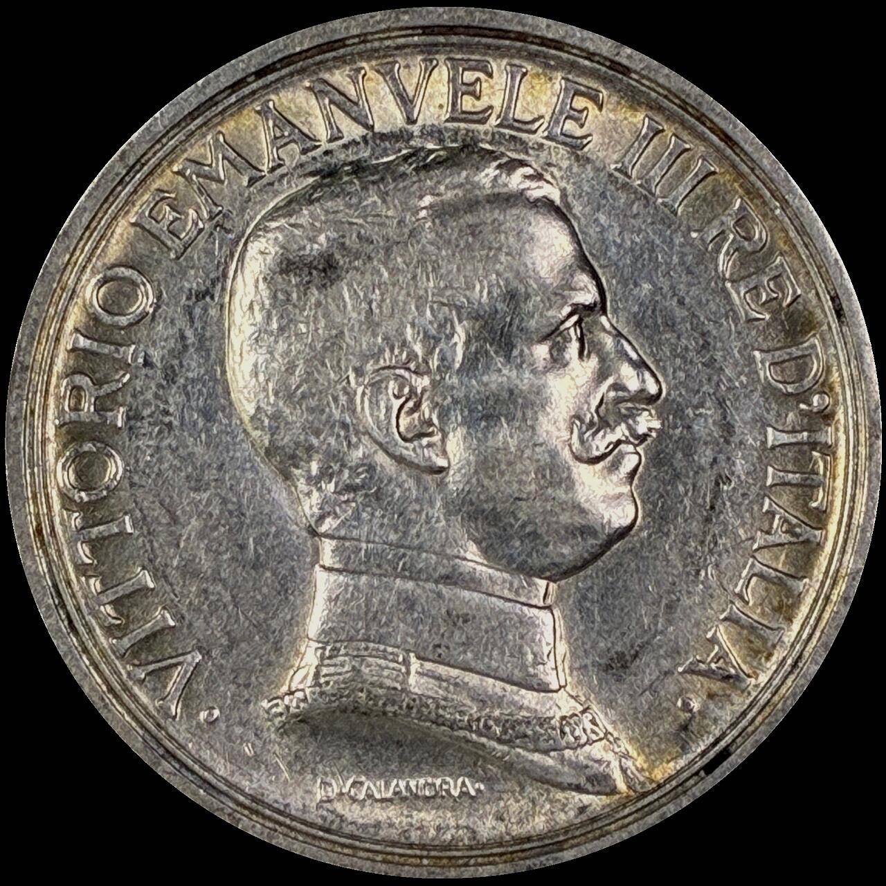 【雨安】【直播拍卖】【世界币章118期-裸币】2025-12-05 周五 19:30 保真 [裸币各国] Italy 意大利 2里拉 KM#0055 (1914-1917) 胜利女神四马拉车 1914年