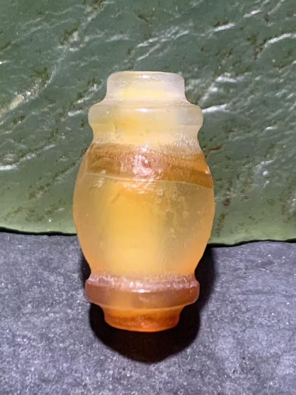 精美高玉化天眼纹风化缠丝玛瑙灯笼珠一颗