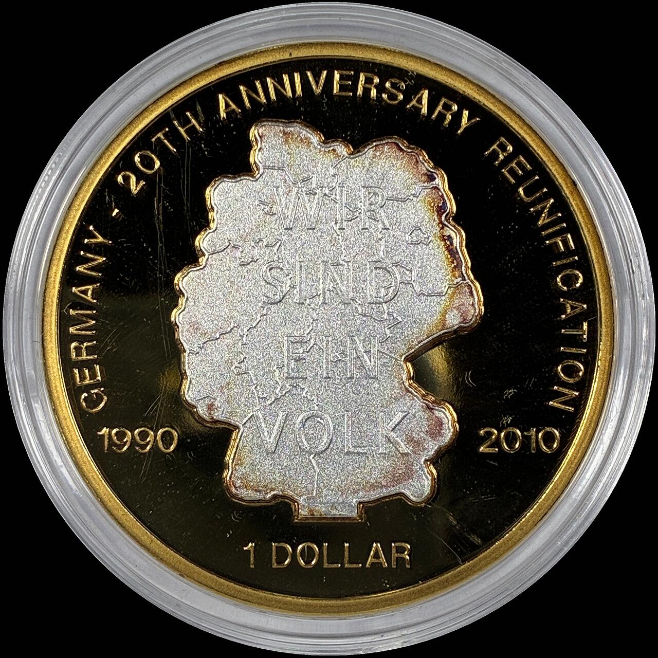 【雨安】【直播拍卖】【世界币章118期-裸币】2025-12-05 周五 19:30 保真 [现代裸币] Nauru 瑙鲁 1元 2010年 东西德合并20周年