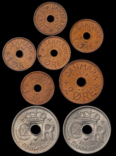 修遠堂世界钱币第九十六期 - 未流通丹麦旧钱币 第一组 