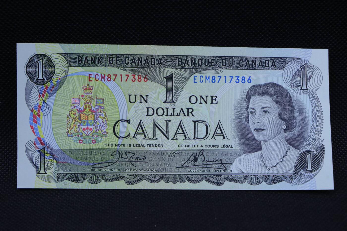 【淘币小摊】限时拍第八百二十一拍  纸币场  满百包邮可预留两周  周一统一发货   加拿大1973年1元纸币