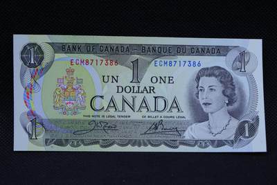 【淘币小摊】限时拍第八百二十一拍  纸币场  满百包邮可预留两周  周一统一发货  -  加拿大1973年1元纸币